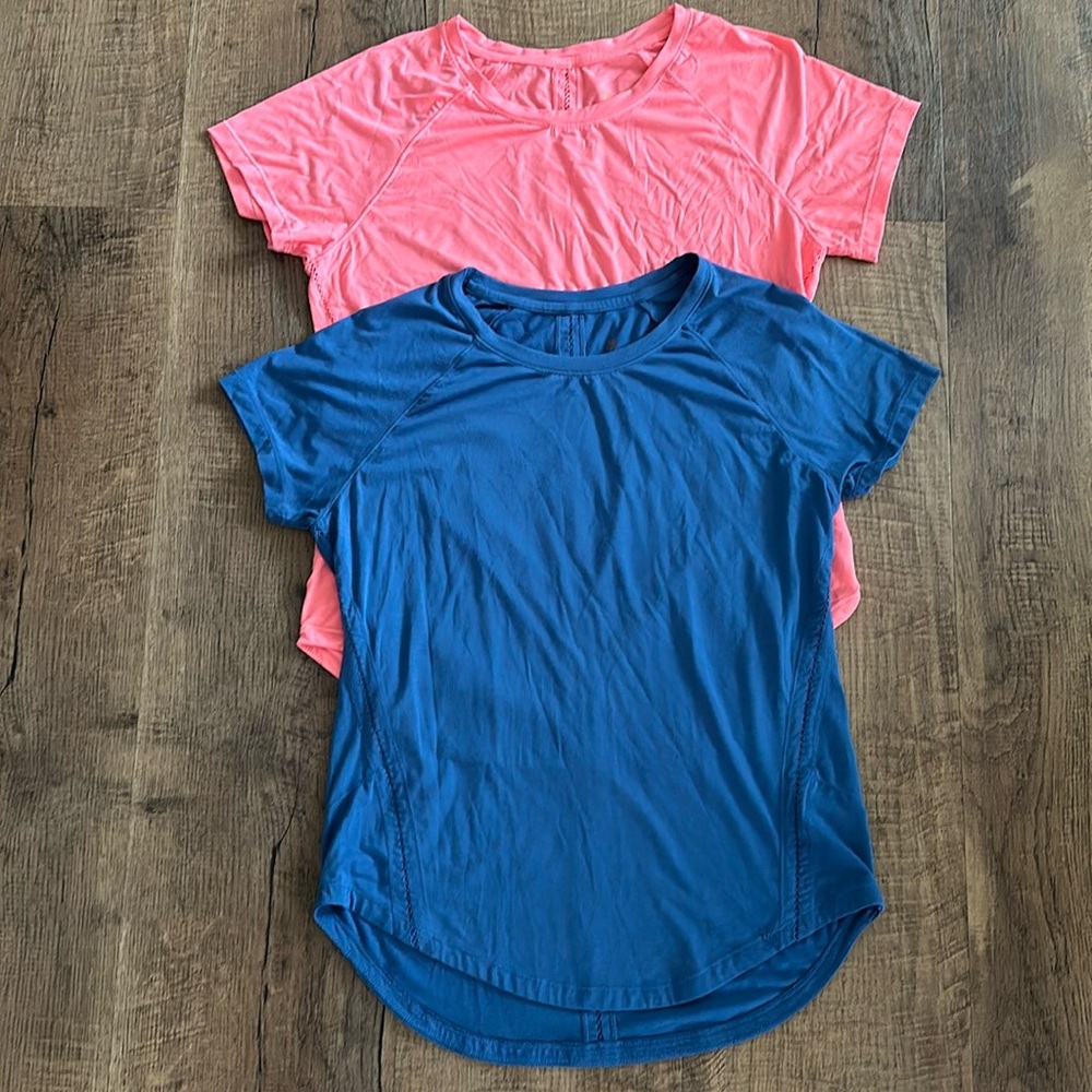 Tangerine athletic Casual solid super soft tops size Medium in neon pink & blue